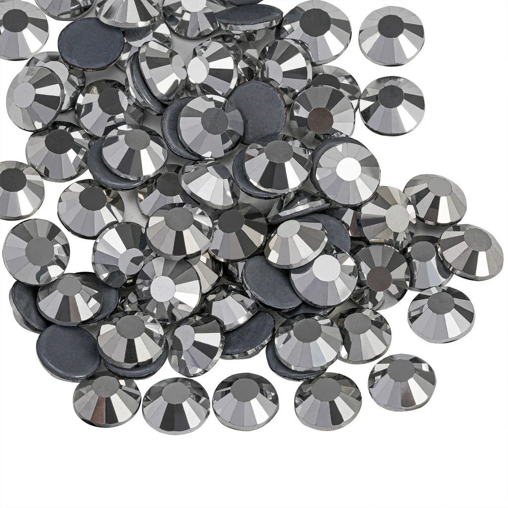 Hotfix Rhinestones, Crystal Rhinestones for Crafts Clothes DIY Decoration- Silver Hematite