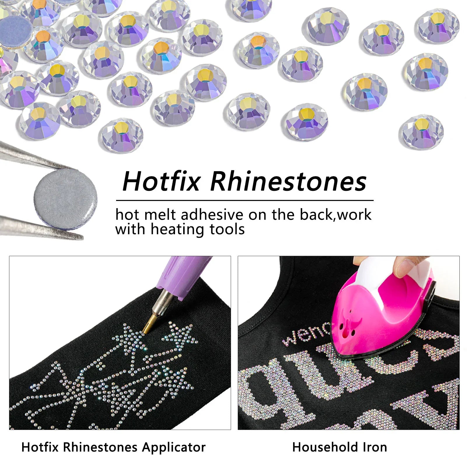 Hotfix Rhinestones, Crystal Rhinestones for Crafts Clothes DIY Decoration-Starry Sky