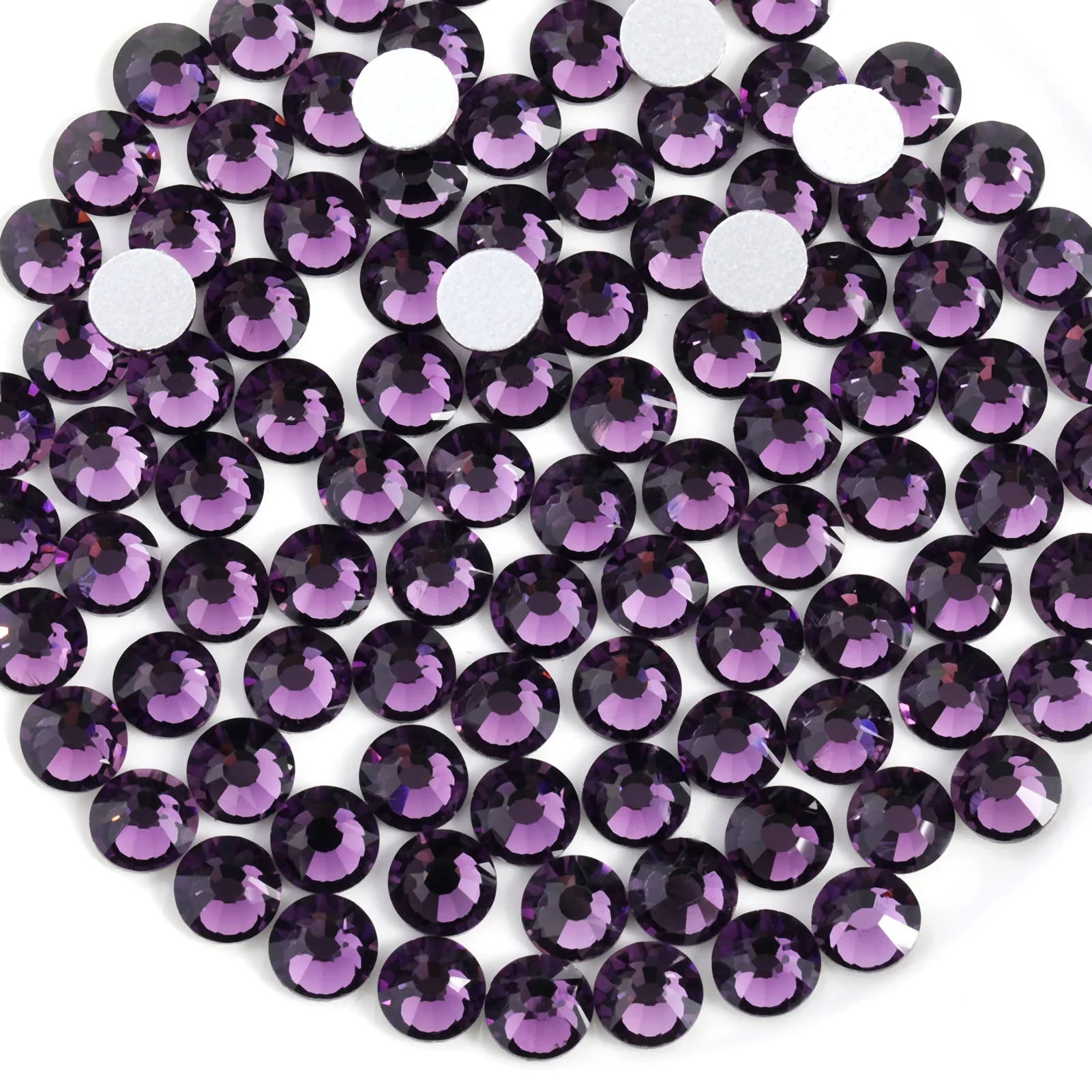 Flat Back Crystal Rhinestones Round Gems For Nail Art And Craft Glue Fix- Tanzanite