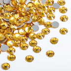 Flat Back Crystal Rhinestones Round Gems For Nail Art And Craft Glue Fix - Topaz