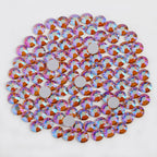 Flat Back Crystal Rhinestones Round Gems For Nail Art And Craft Glue Fix - Topaz AB
