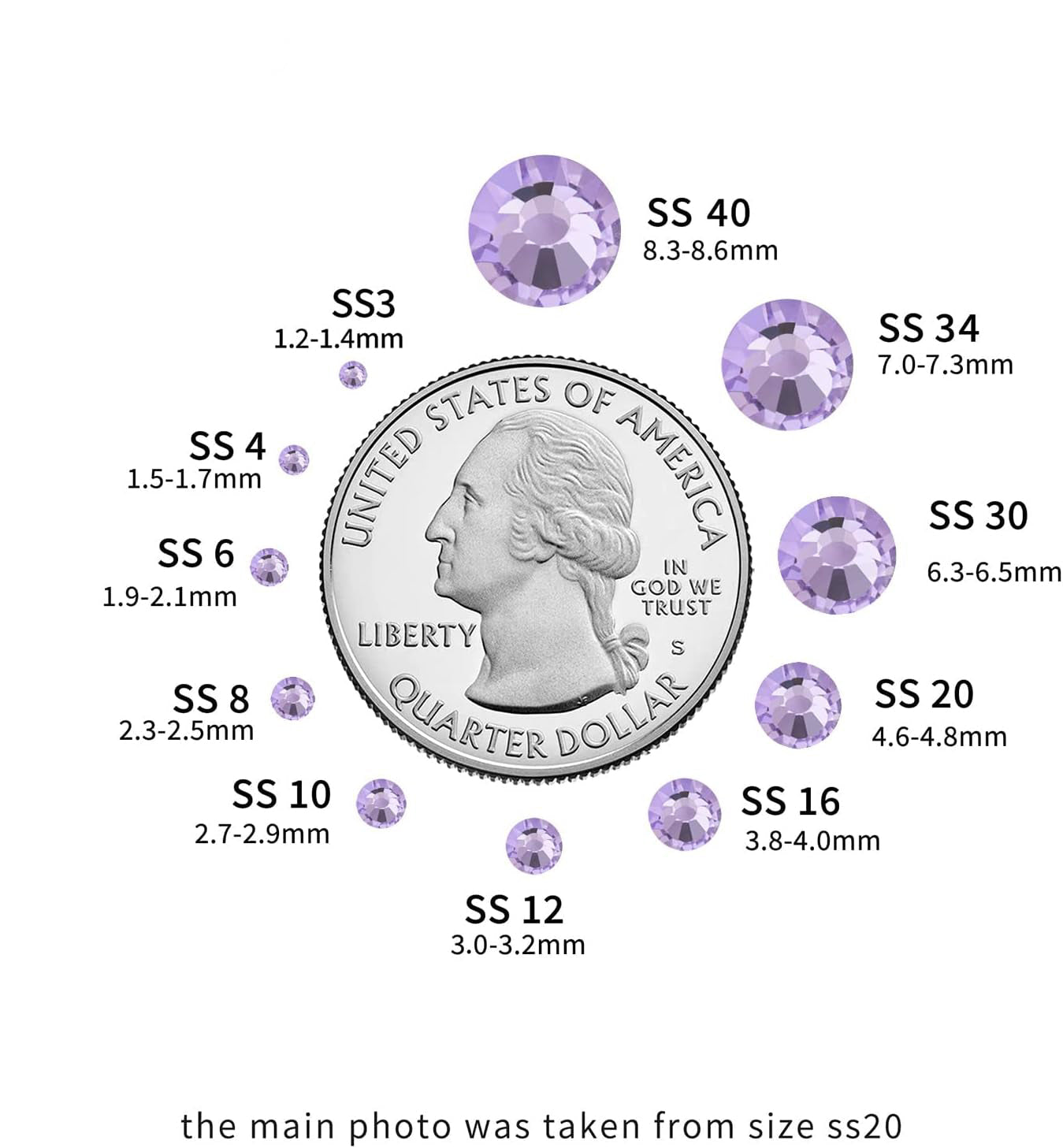 Hotfix Rhinestones, Crystal Rhinestones for Crafts Clothes DIY Decoration-Violet