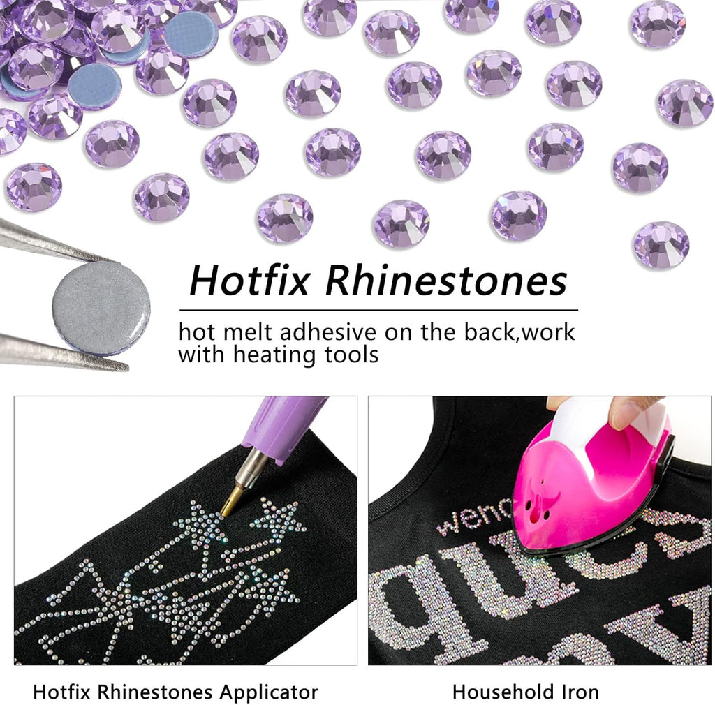 Hotfix Rhinestones, Crystal Rhinestones for Crafts Clothes DIY Decoration-Violet