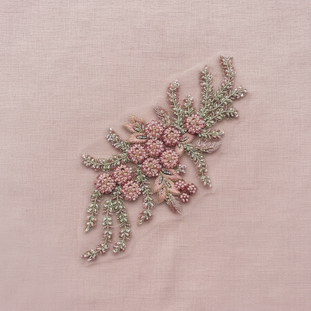 Color-Block Embroidered Appliqué - Pink Theme