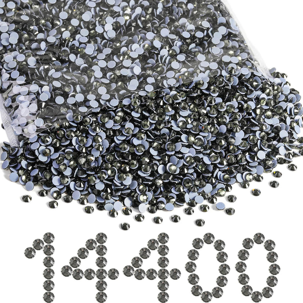 Hotfix Rhinestones Bulk, Hot Fix Rhinestones for Crafts Clothes DIY Decoration, Black Diamond