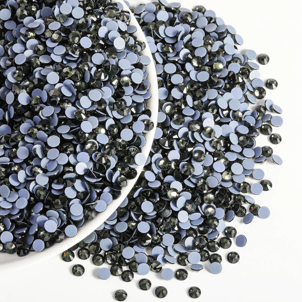 Hotfix Rhinestones Bulk, Hot Fix Rhinestones for Crafts Clothes DIY Decoration, Black Diamond