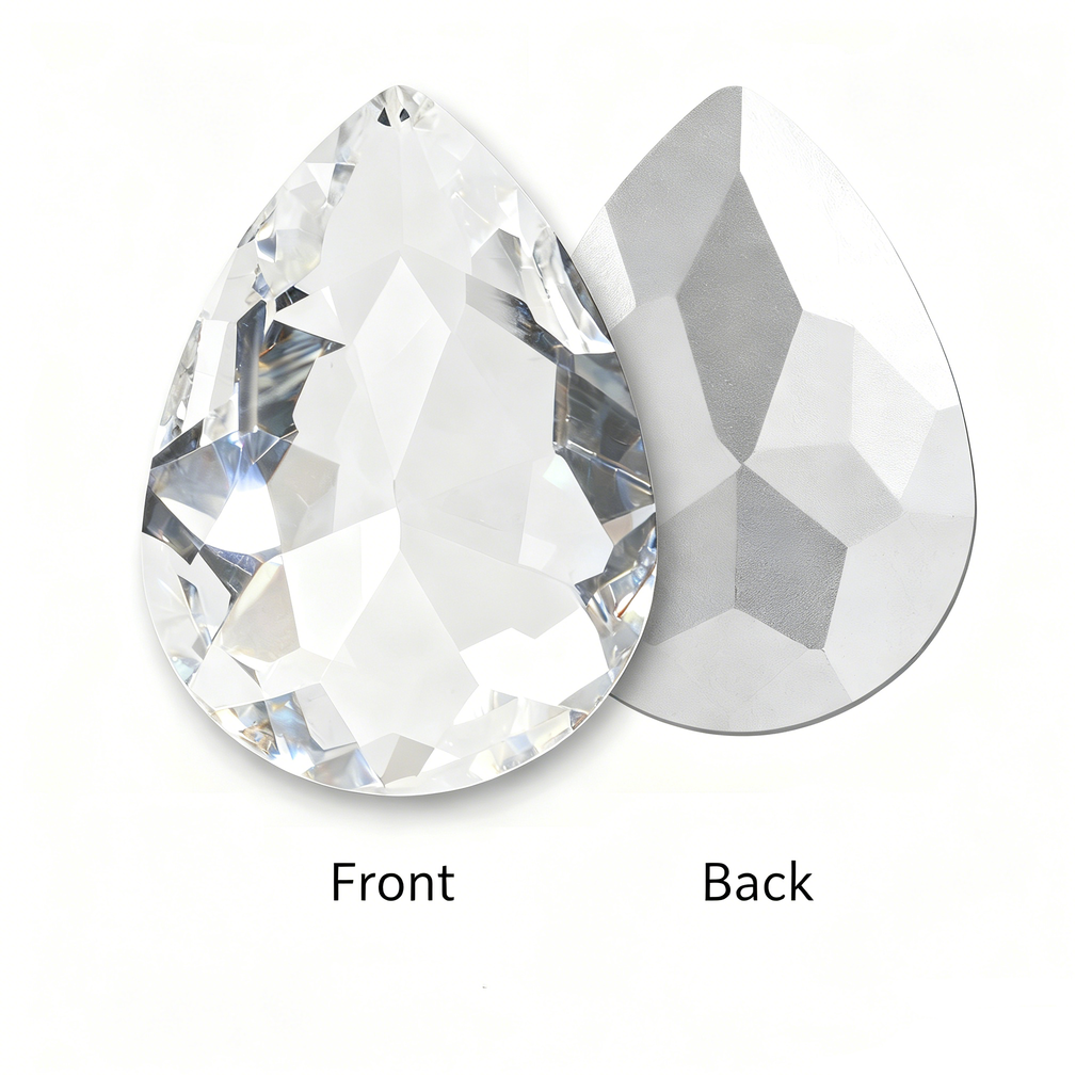 Teardrop Pointed Back Glass Rhinestones for DIY Crafts, Clothing & Bags - Real Silver Plated Base Sew-on Stones for Jewelry & Accessories