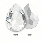 Teardrop Pointed Back Glass Rhinestones for DIY Crafts, Clothing & Bags - Real Silver Plated Base Sew-on Stones for Jewelry & Accessories