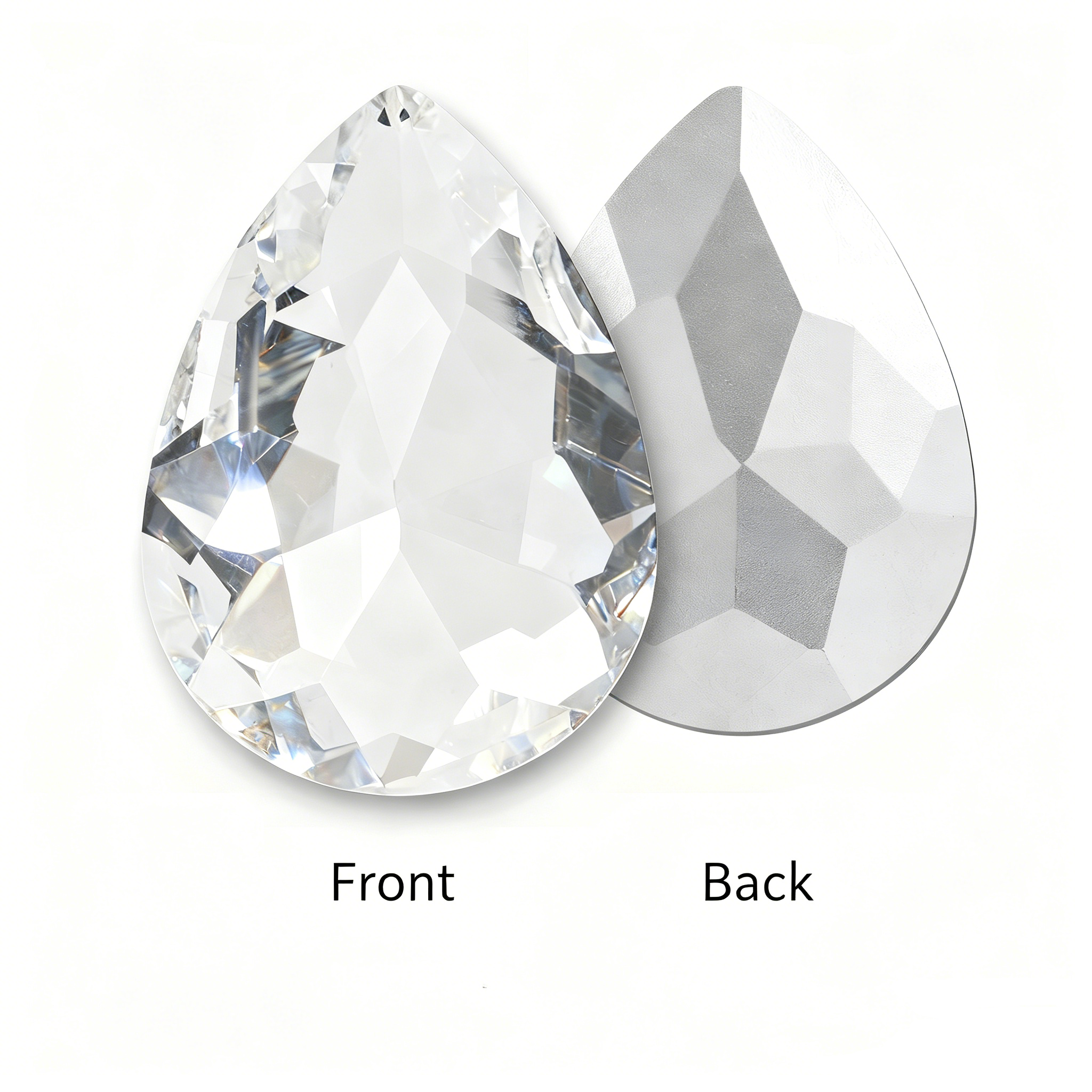 Teardrop Pointed Back Glass Rhinestones for DIY Crafts, Clothing & Bags - Real Silver Plated Base Sew-on Stones for Jewelry & Accessories